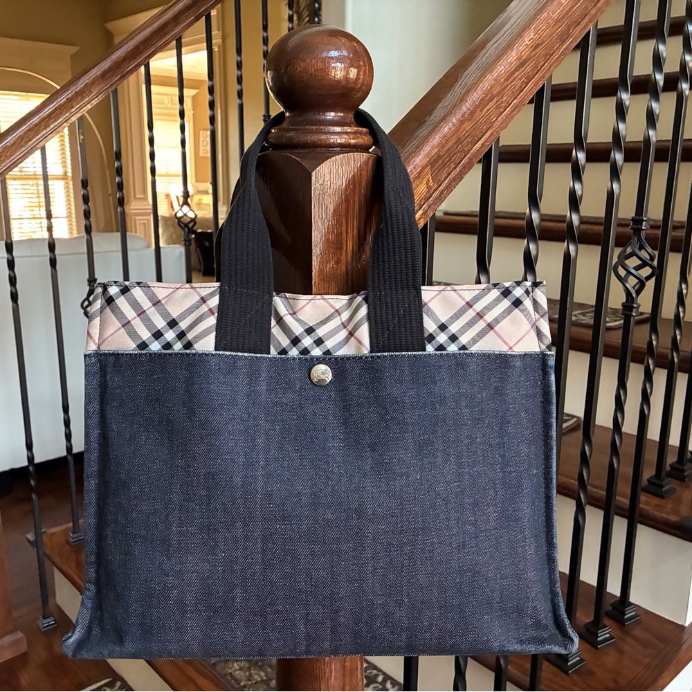 Burberry Novacheck Blue Label Denim Tote